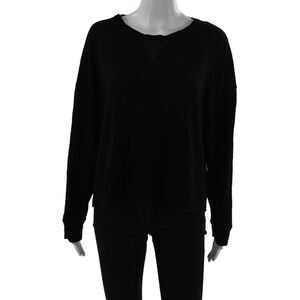 Splendid Womens Pullover Sweater Black Crew Neck Long Sleeve Size L
